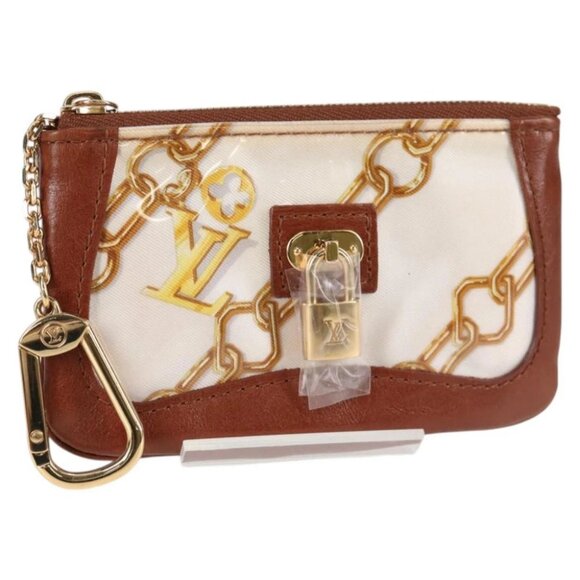 LOUIS VUITTON Monogram Charm Pochette Cles Coin Purse White - Picture 1 of 14